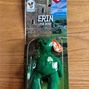 Ty Beanie Baby “Erin The Bear” 1999 McDonald’s Corp. Sealed Unopened Green